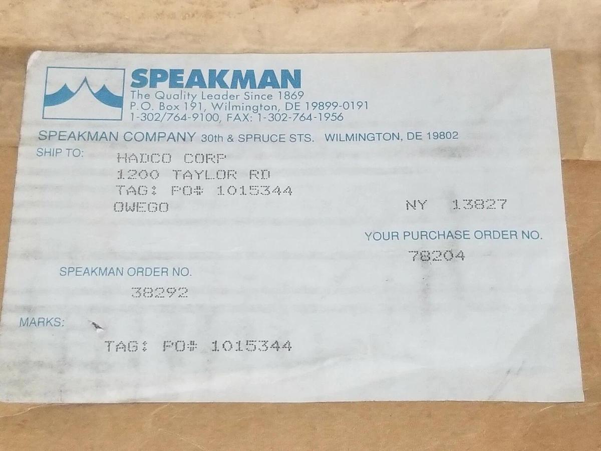 Used LOT OF 2 NEW IN BAG SPEAKMAN H.F.O. HAND/FOOT OPERATOR ASSEMBLIES