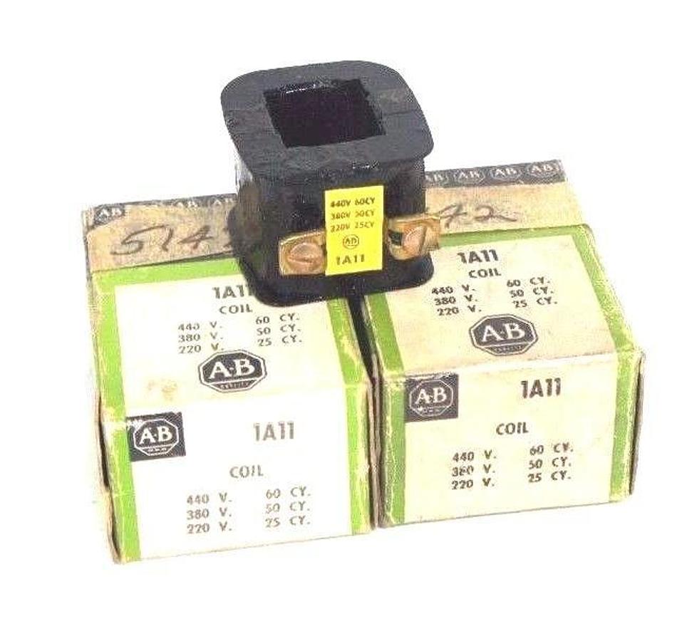 Used LOT OF 2 NIB ALLEN BRADLEY 1A11 COILS 440/380/220V FOR SIZE 1 CONTACTOR