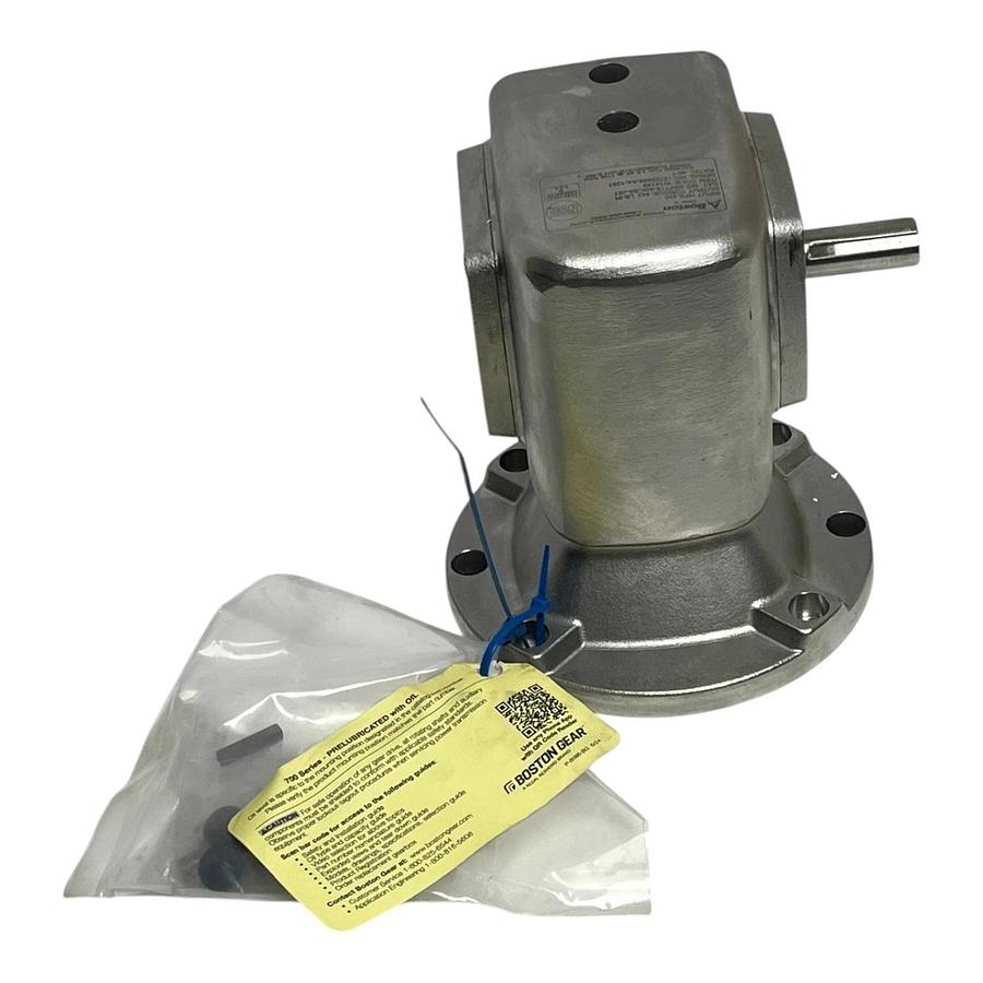 Boston Gear SSF715-40K-B5-JS1 Stainless Steel Speed Reducer 40:1 56C w/ Hardware