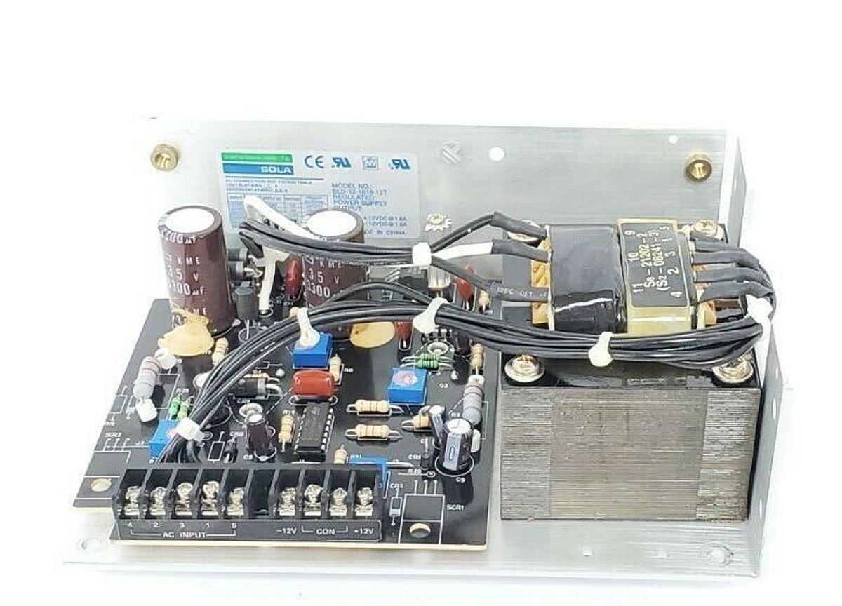 Used EMERSON SOLA HD SLD-12-1818-12T POWER SUPPLY 1.8AMP DUAL +-12VDC