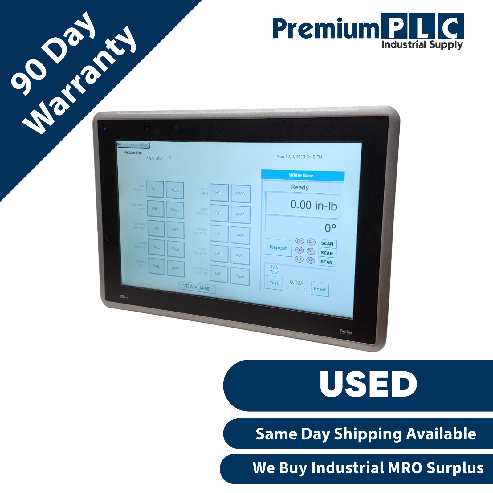 Used BEIJER ELECTRONICS 640000305 X2 PRO 15-B2 MACHINE INTERFACE OPERATOR HMI PANEL