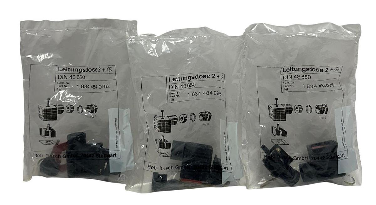 Used 3 BOSCH DIN 43650 / 1 834 484 096 CABLE SOCKETS 2+ OEM 1834484096 NSFS