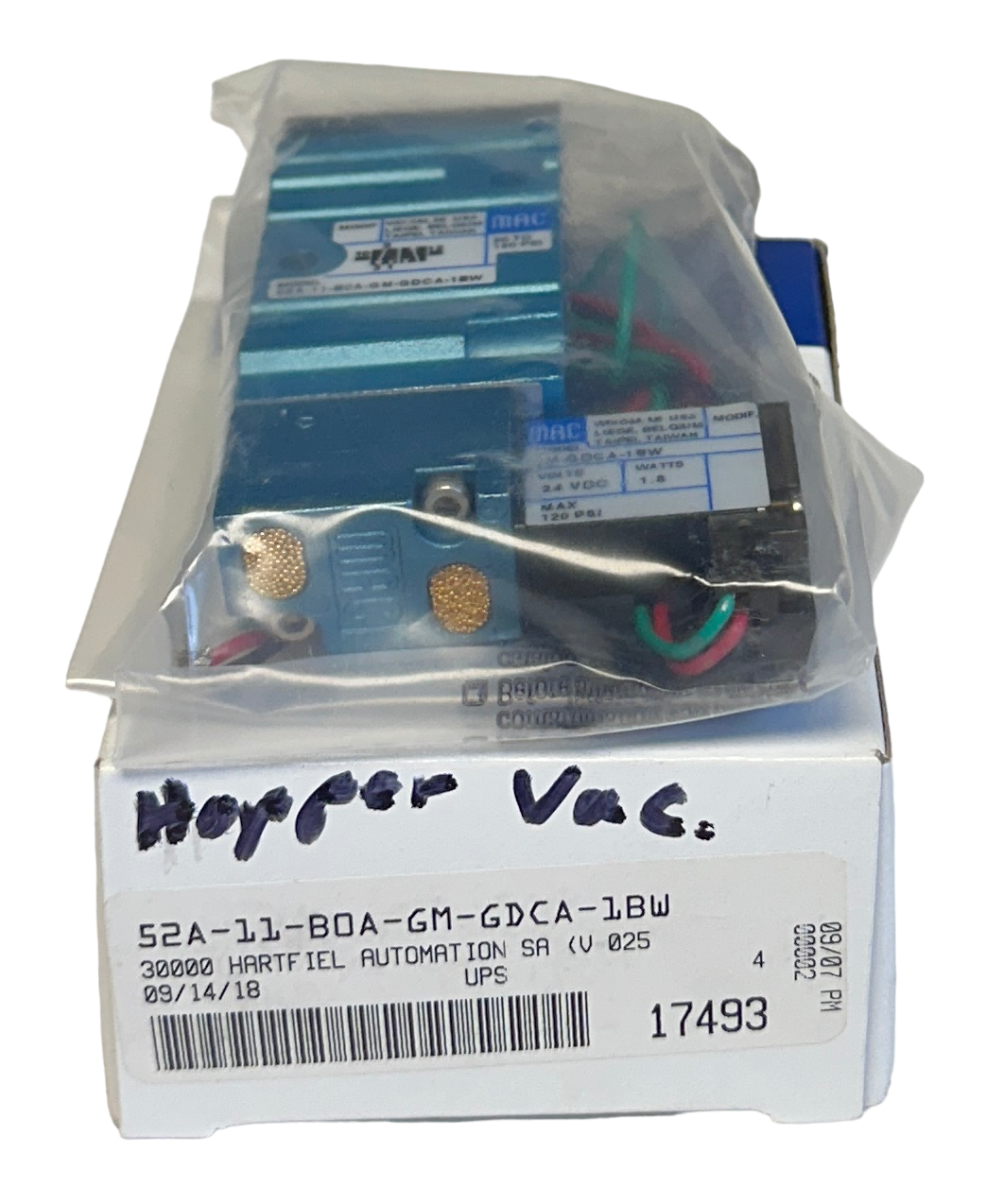 Used NEW MAC 52A-11-BOA-GM-GDCA-1BW SOLENOID VALVE 20-120PSI 24VDC 1.8W NSMP