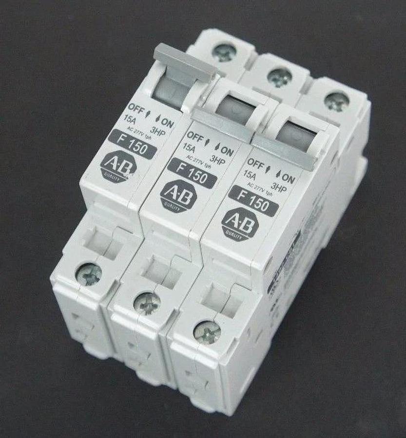 Used LOT OF 3 ALLEN BRADLEY 1492-CB1-F150 SERIES C MINI CIRCUIT BREAKERS 1492CB1F150