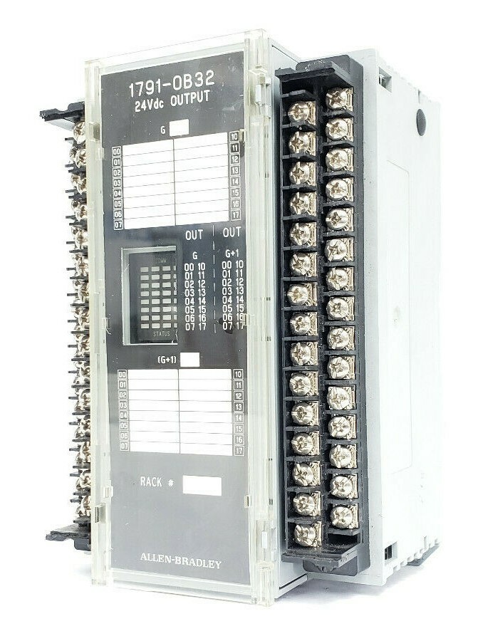 Used ALLEN BRADLEY 1791-0B32 I/O BLOCK 24VDC SER. B, P/N: 96333472 REV. A01