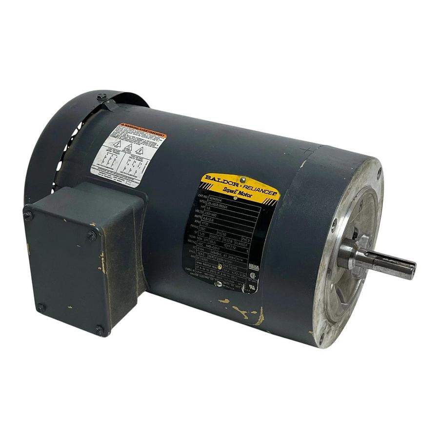 Used Baldor Reliance VEM3554 Super-E Motor 1.5HP 1770RPM 56C TEFC 3-Phase AC C-Face