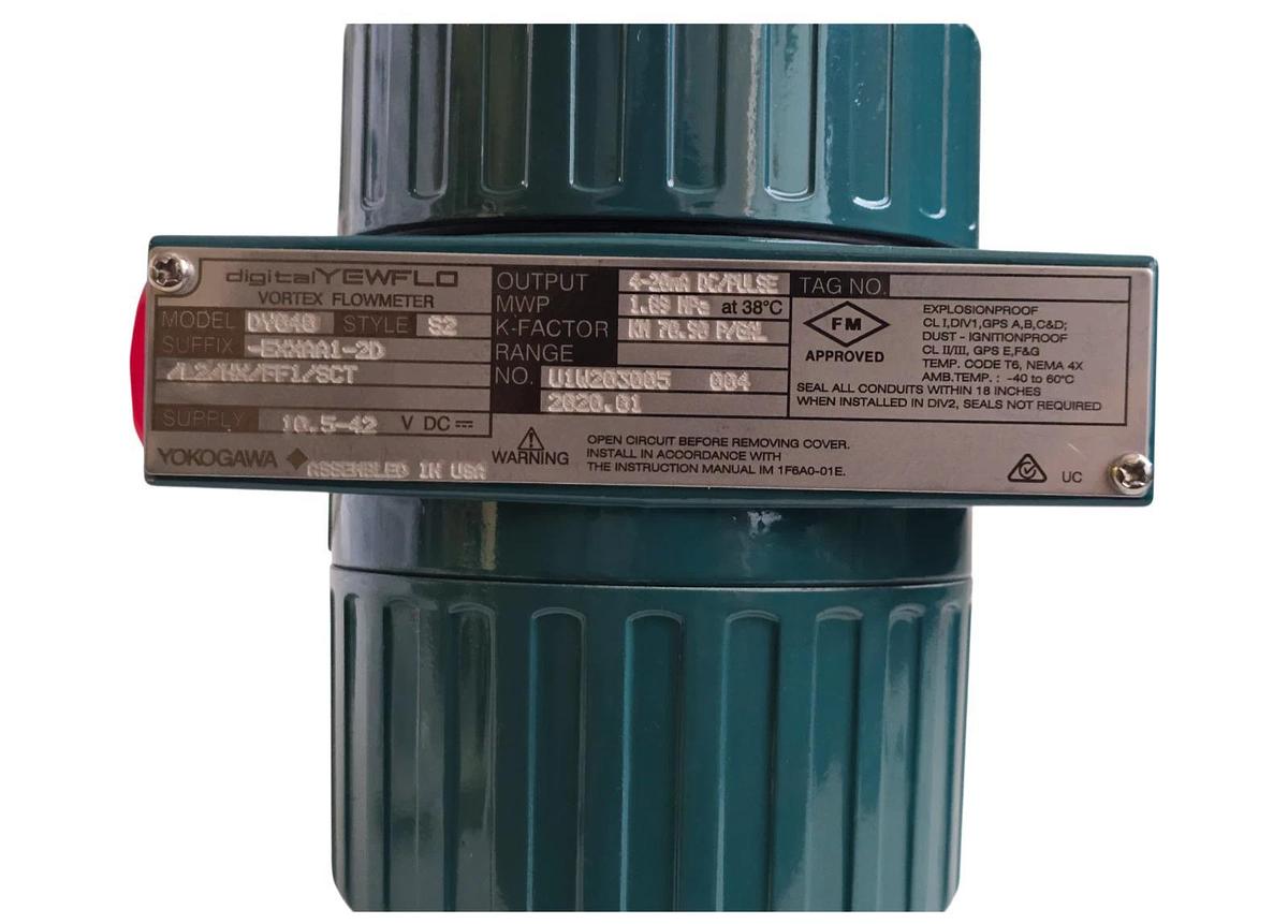 YOKOGAWA DY040 S2 digitalYEWFLOW VORTEX FLOW METER DY040-EXXAA1-2D/L2/HX/FF1/SCT