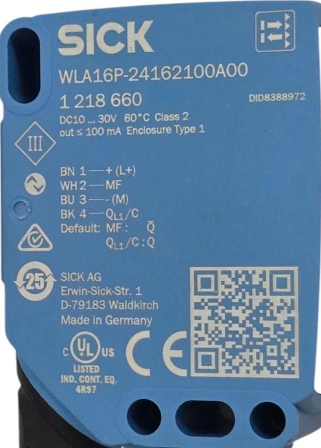 Sick WLA16P-24162100A00 Photoelectric Retroreflective Sensor M12 1218660 NSMP