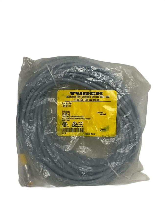 Used Turck RKV 4T-10 Stainless Steel M12 Female to Leads 10m NEW SURPLUS