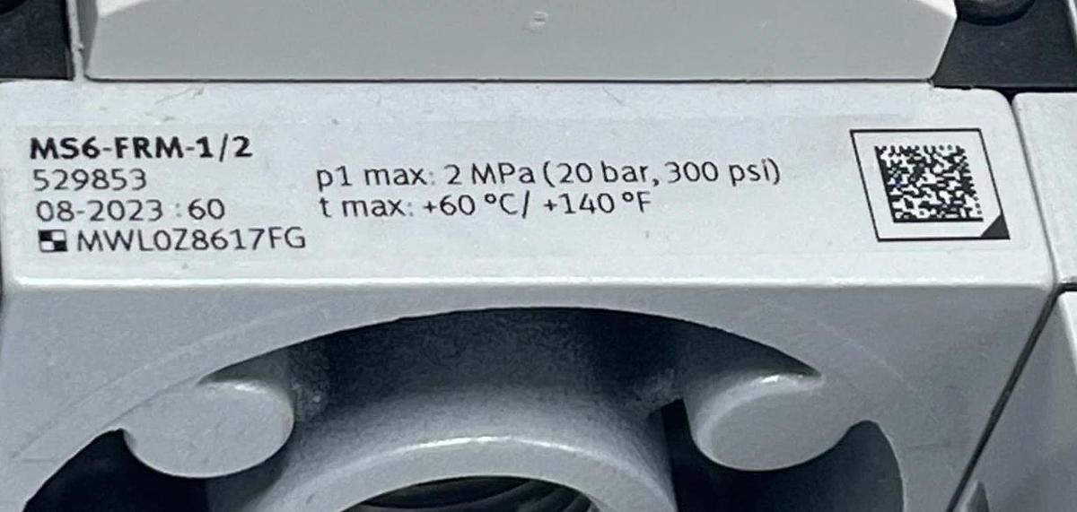 Festo 531030 MS6B Air Service Unit Combo G1/2 FRL MSB6-AGD-C4:j23:F1:V39-WP NSNP