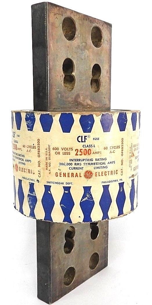 Used GENERAL ELECTRIC GF8B2500 CLASS-L CLF FUSE 2500 AMPS