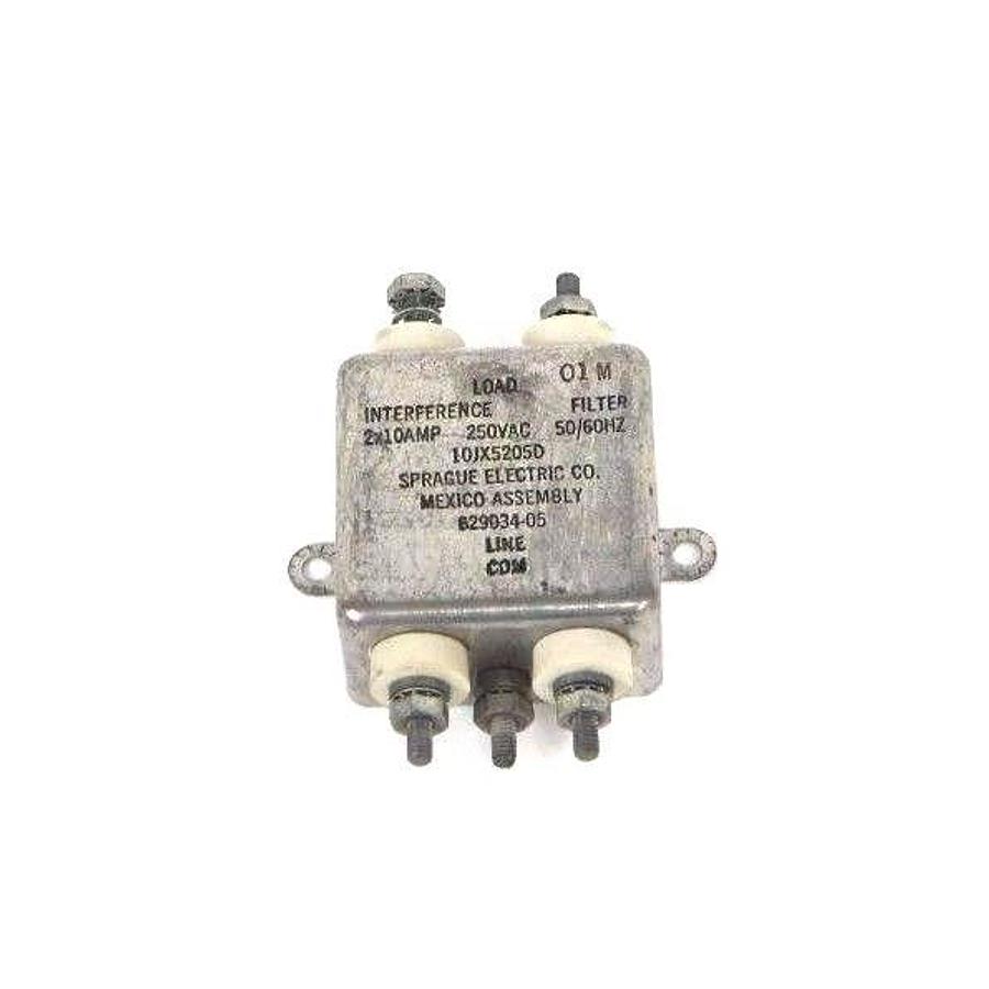 Used SPRAGUE ELECTRIC 10JX5205D INTERFERENCE FILTER 2X10AMP 250VAC 50/60HZ, 629034-05