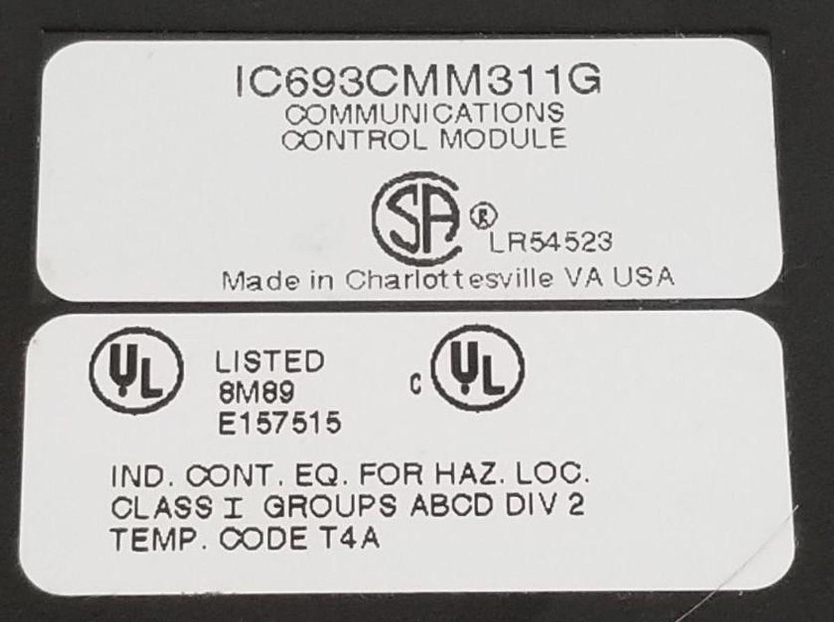 Used GE FANUC IC693CMM311G COMMUNICATIONS CONTROL MODULE (MISSING COVER)