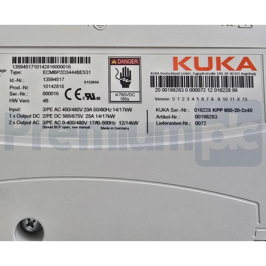 KUKA KPP 600-20-2X40 UL KRC4 Power Pack Drive ECMBP2D344BE531 | 13594517 198263
