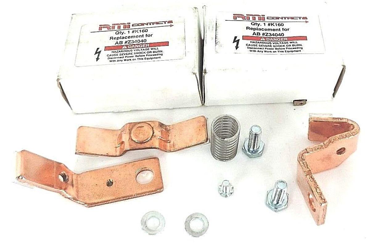 Used LOT OF 2 NIB RMI CONTACTS # K160 REPLACEMENTS FOR AB # Z34040, CONTACT KITS
