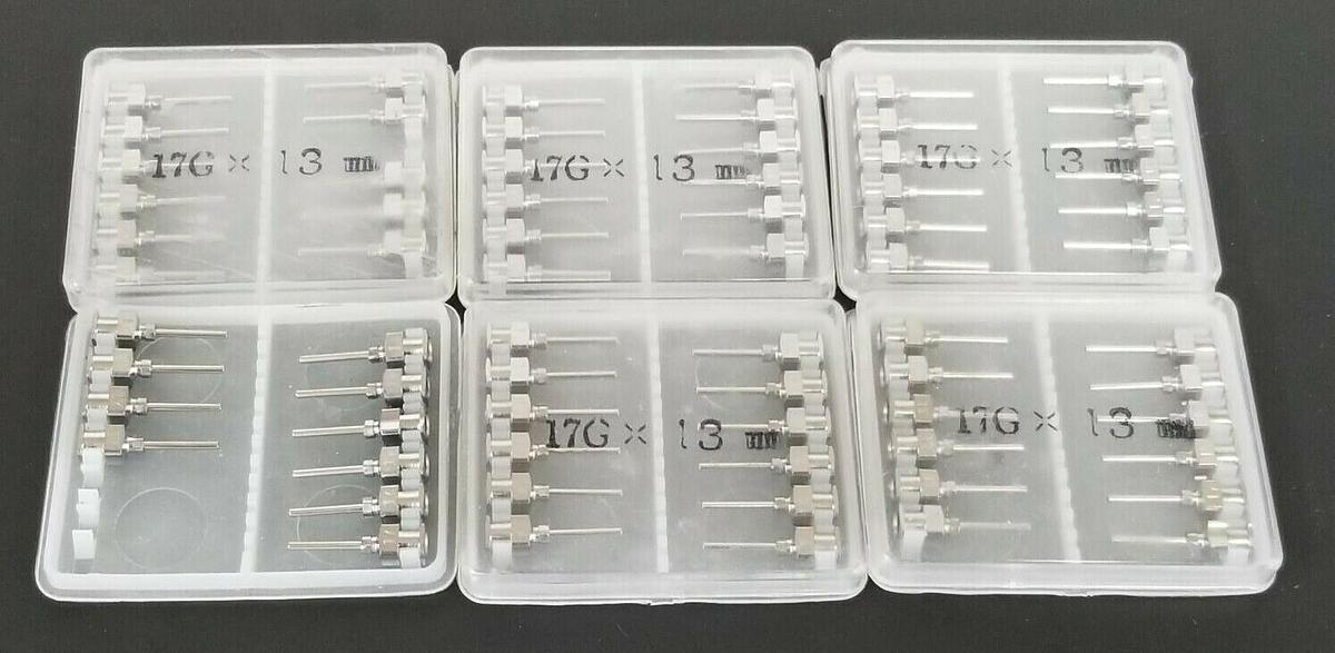 Used LOT OF 69 NEW 17Gx13MM DISPENSING NEEDLES 10G-30G 13MM TUBE LENGHT 25MM OAL