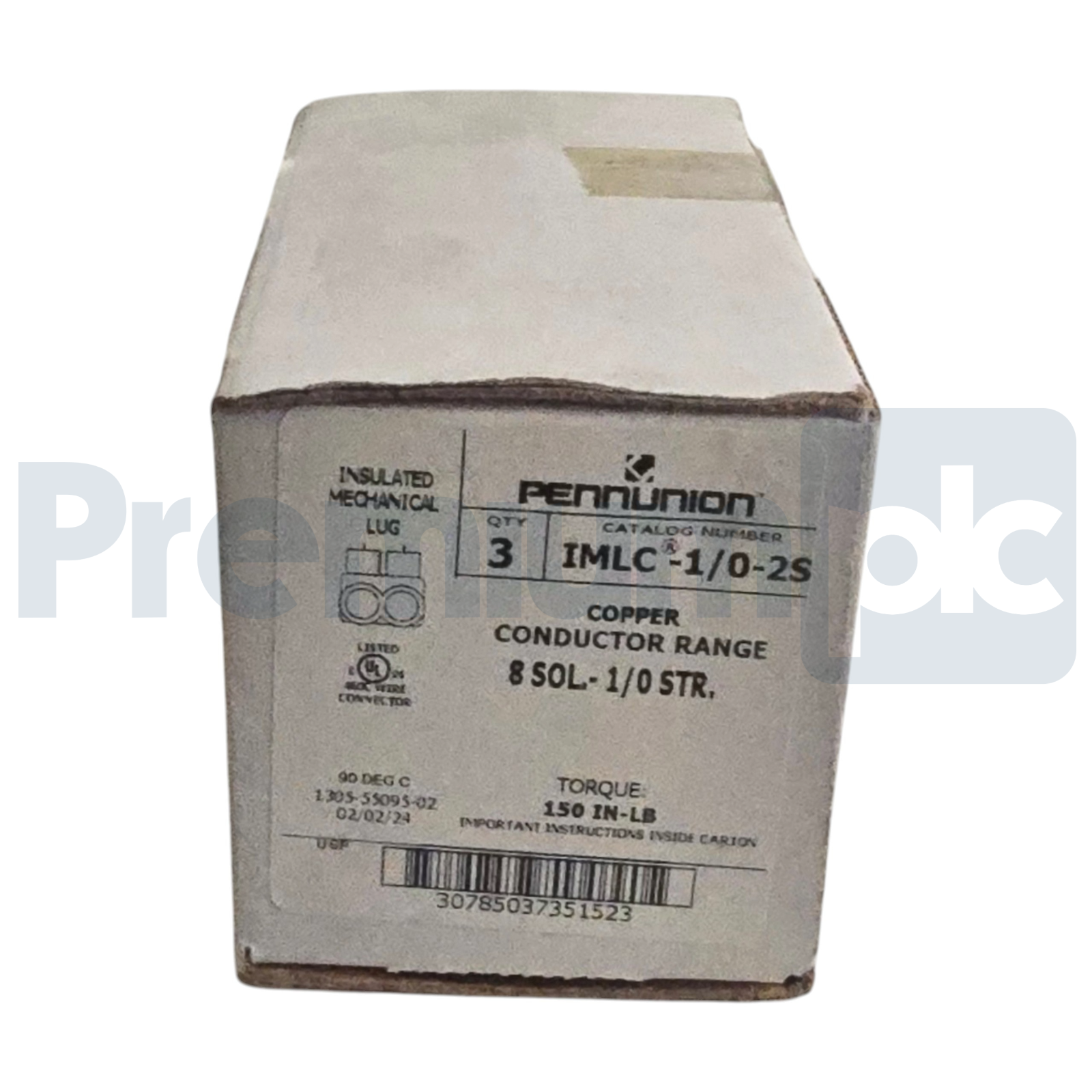 Used Box of 3 Penn-Union IMLC-1/0-2S Insulated Mechanical Lug Connector 8-1/0 Range