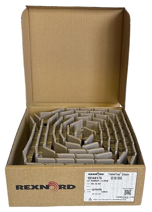NEW REXNORD 10144175 LF RHMDP TableTop CHAIN 3.25'' x 3.048M (10FT) 781.10.101