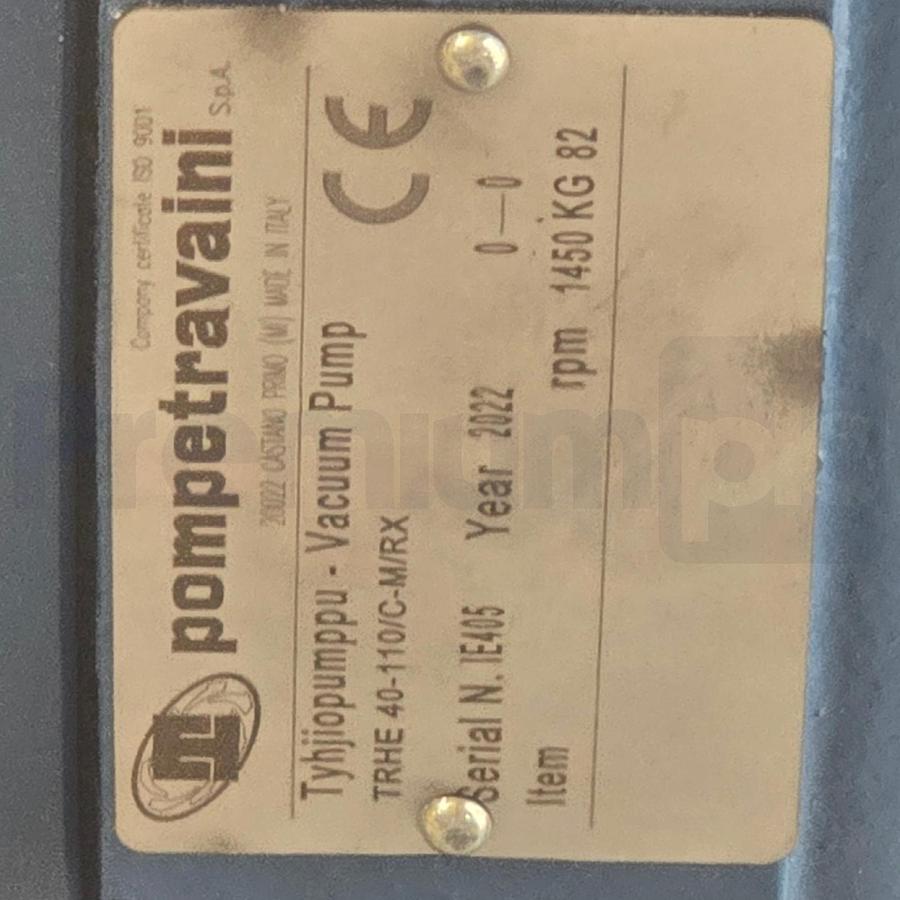 Used Travaini SIHI TRHE-40-110/C-M/RX 2-Stage Vacuum Pump SS316 Steris P86130040F NEW