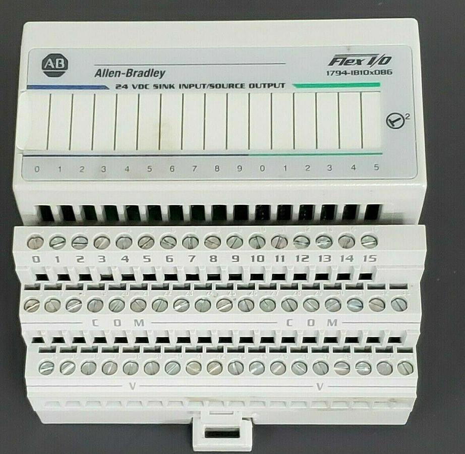 Used ALLEN BRADLEY 1794-IB10XOB6 FLEX I/O SER. A REV. B03 W/ 1794-TB3 SER. A REV. A01