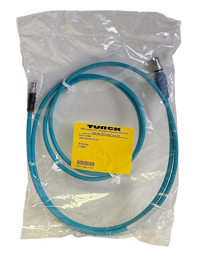 Used NEW TURCK RSSD PSGS 4M 4413-2M / RSSDPSGS4M44132M 4-PIN HYBRID CORDSET U-58841