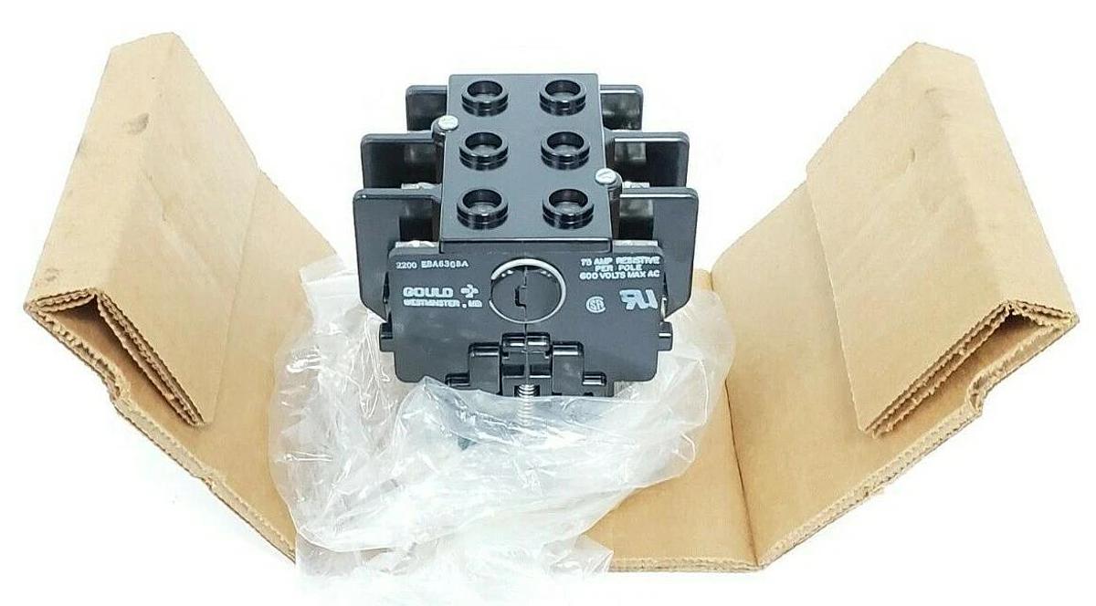 Used NIB GOULD DTNEBA630BA CONTACTOR 2200-EBA-630BA, 600VAC, 3-POLES