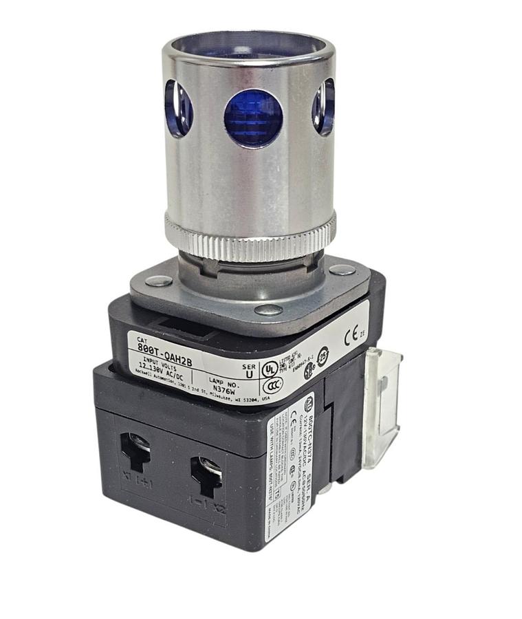 Used NIB ALLEN BRADLEY 800T-QAH2B PUSH BUTTON BLUE W/ GUARD 800TQAH2B SER. U