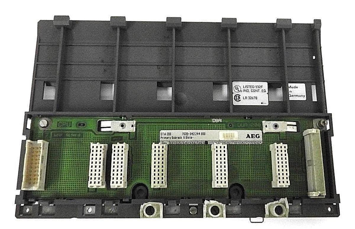 Used AEG MODICON DTA 200 7628-042.244800 SUBRACK SECONDARY 5SLOT REV. 10