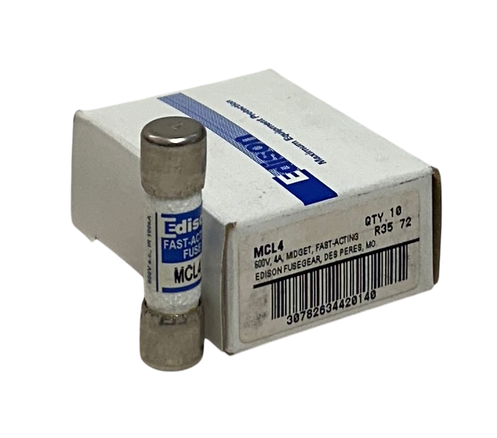 Used 6 EATON EDISON MCL4 MIDGET FAST-ACTING FUSES 600VAC 4A MCL SERIES NSMP
