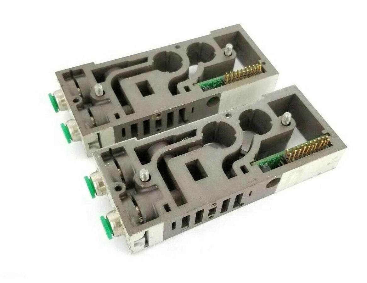 Used LOT OF 2 NUMATICS 006-207 MANIFOLD VALVES W/ 256-152 BOARDS