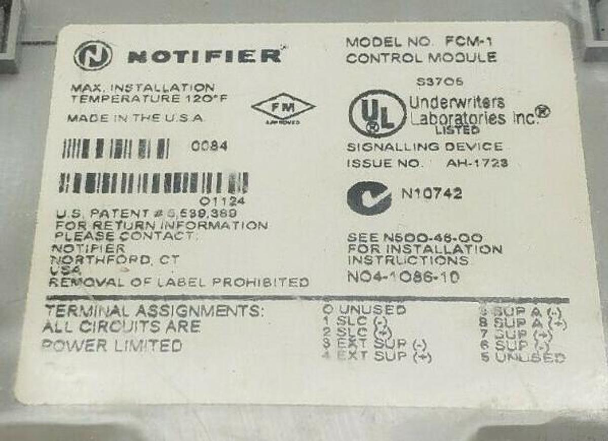 Used HONEYWELL NOTIFIER FCM-1 FIRE ALARM CONTROL MODULE IDP-CONTROL FCM1