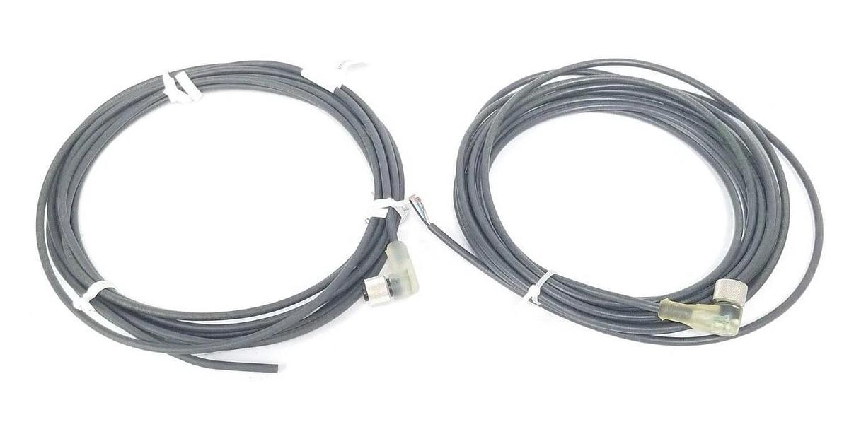 Used LOT OF 2 LUMBERG RKWT/LED A 4/3-224/5M CORDSETS, 5 METERS, RKWT/LEDA4-3-224/5