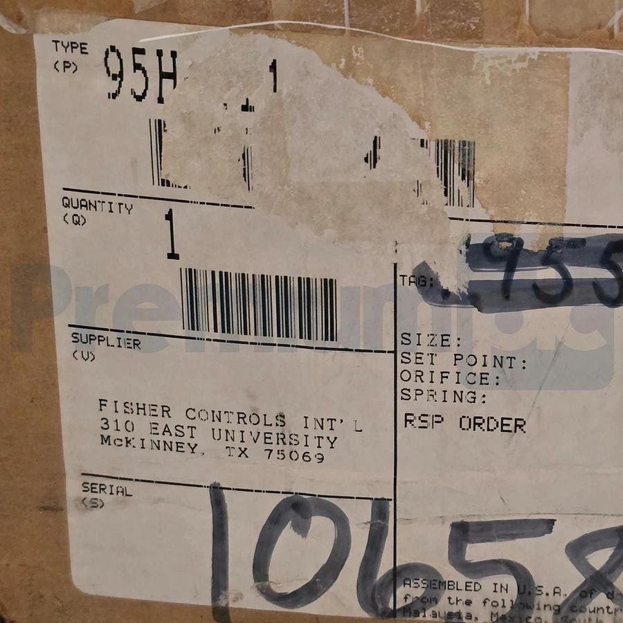 Fisher 95H-111 Pressure Regulator Valve 1" NPT Spring Range: 25-75PSIG SST Trim