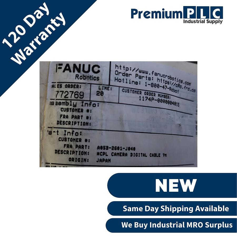Used NEW FANUC ROBOTICS A05B-2601-J040 / A05B2601J040 *CPL CAMERA DIGITAL CABLE 7M
