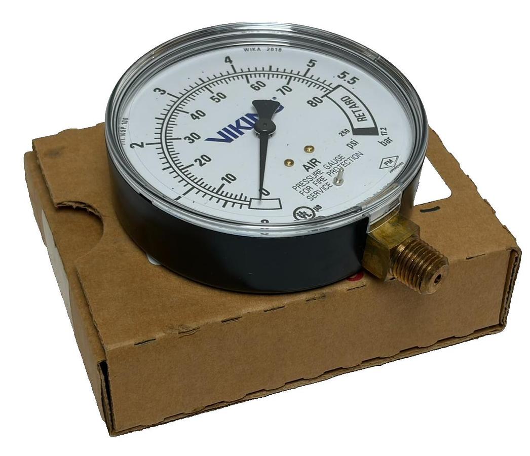 Used Viking Air Pressure Gauge Retard 250 PSI Fire Protection 111.10SP New In Box