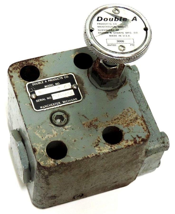 Used DOUBLE A PRODUCTS QWA3-165-3M-13 PRESSURE RELIEF VALVE QWA31653M13, 3000 PSI