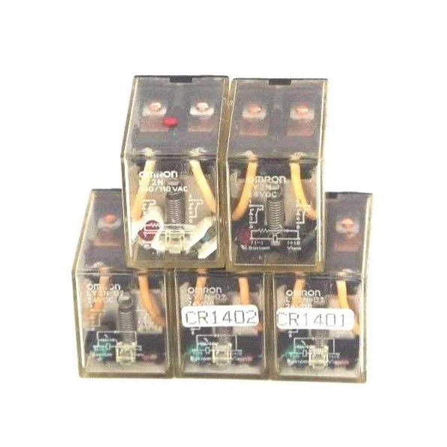 Used LOT OF 5 OMRON LY2N & LY2N-D2 RELAYS 100-110VAC, 24VDC, LY2ND2