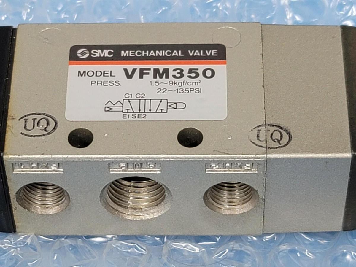 Used NEW SMC VFM350-02-34B 5-PORT MECHANICAL VALVE - RUBBER SEAL VFM3500234B