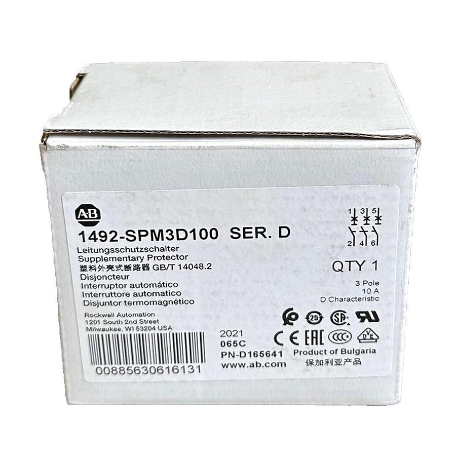 NEW ALLEN BRADLEY 1492-SPM3D100 /D SUPPLEMENTARY PROTECTOR 3P 10A 1492SPM3D100