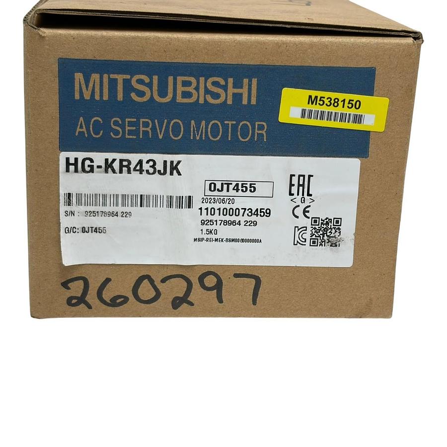 Used Mitsubishi HG-KR43JK AC Servo Motor 400W 3000RPM Keyed Shaft New Boxed