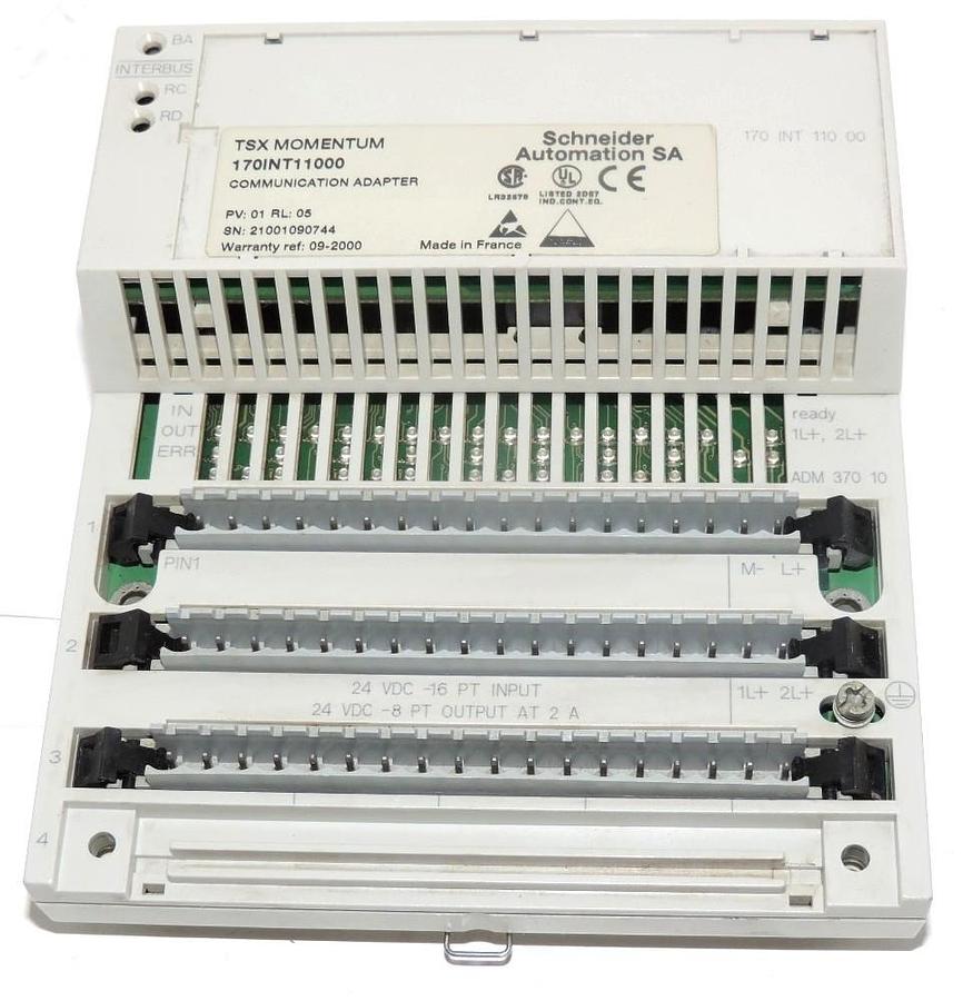 Used SCHNEIDER AUTOMATION 170ADM37010 I/O BASE W/ 170INT11000 ADAPTER
