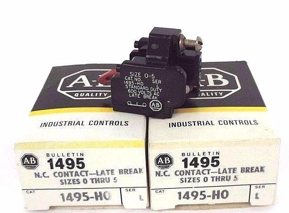 Used LOT OF 2 NIB ALLEN BRADLEY 1495-H0 N.C. CONTACT LATE BREAK 1495N0, SER. L