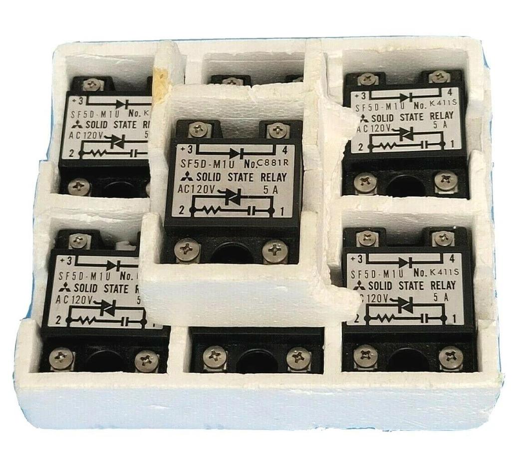 Used LOT OF 7 MITSUBISHI SF5D-M1U SOLID STATE RELAYS AC120V