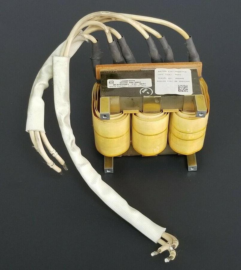 Used BALDOR / BASLER LR0001A16 REACTOR TRANSFORMER 455UH 40A 60HZ BR-32631001