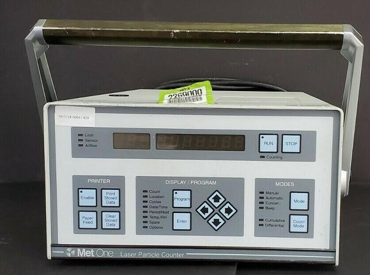 Used MET ONE A2408-1-115-1 LASER PARTICLE COUNTER 2082784-01, 0.3uM @ 1CFM