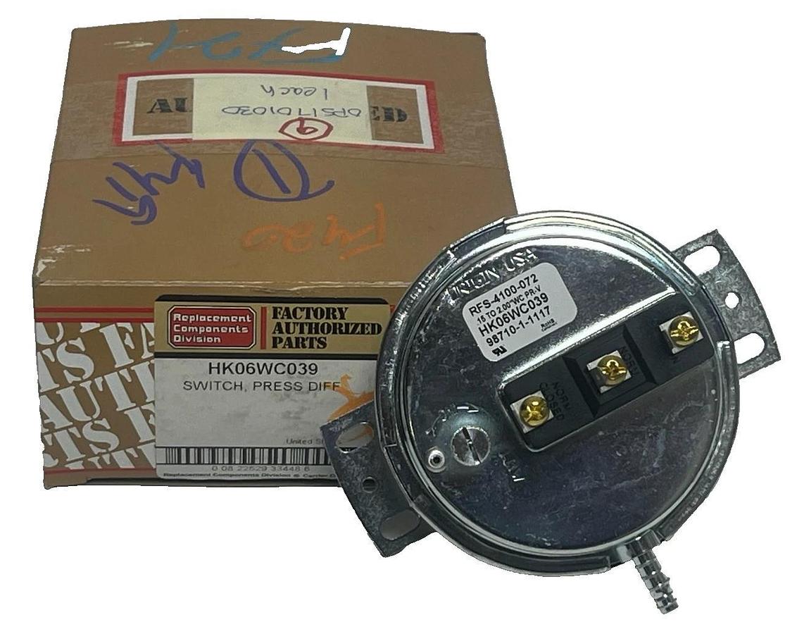 Carrier HK06WC039 Pressure Differential Switch Replacement Components Division