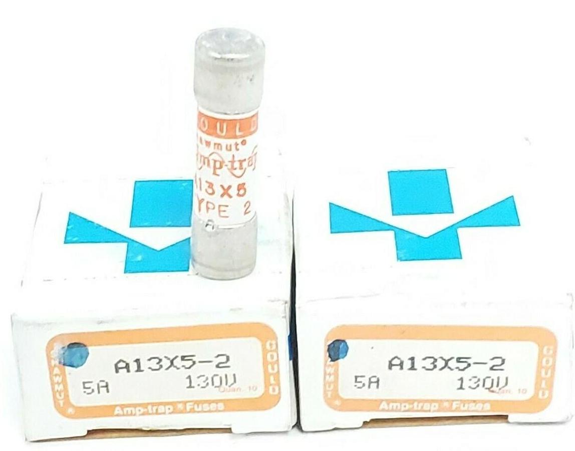 Used LOT OF 20 NEW GOULD SHAWMUT A13X5-2 FUSES 5A, 130V