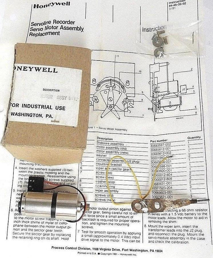 NIB HONEYWELL 30683612-502 MOTOR ASSEMBLY 9112 30683612502