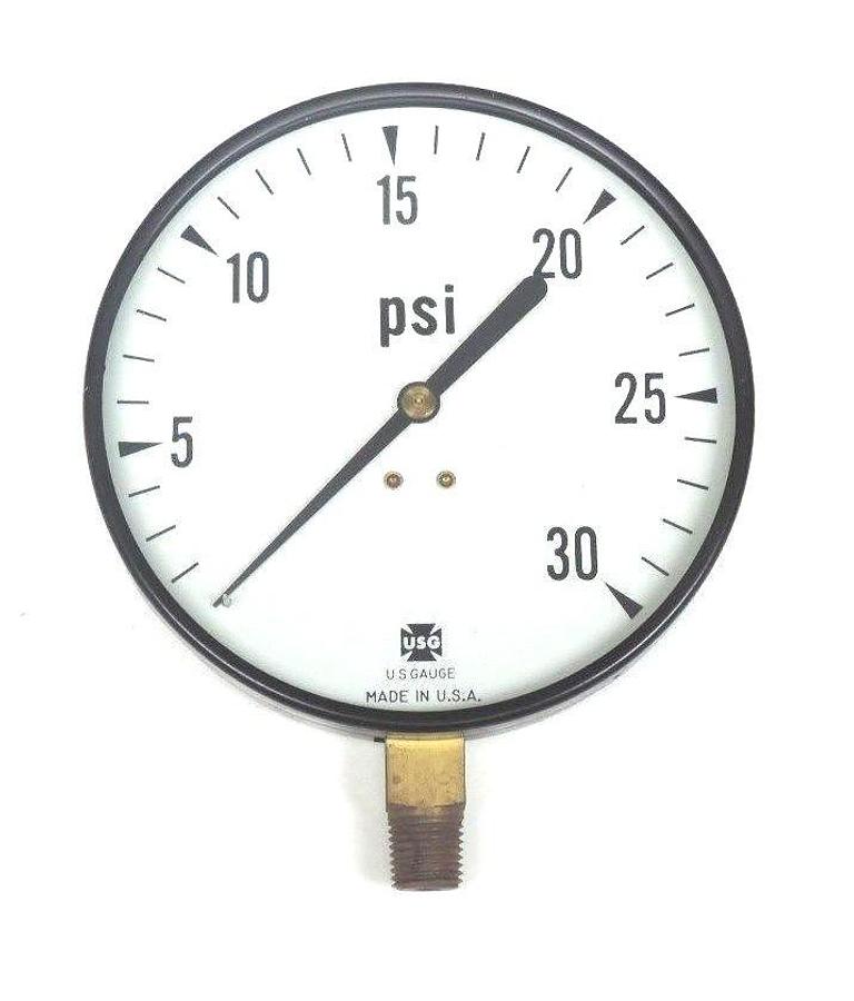 Used NIB AMETEK P-500 30PSI PRESSURE GAUGE 1/4'' ANPT LH, 4 1/2'' SIZE, 005804, P500