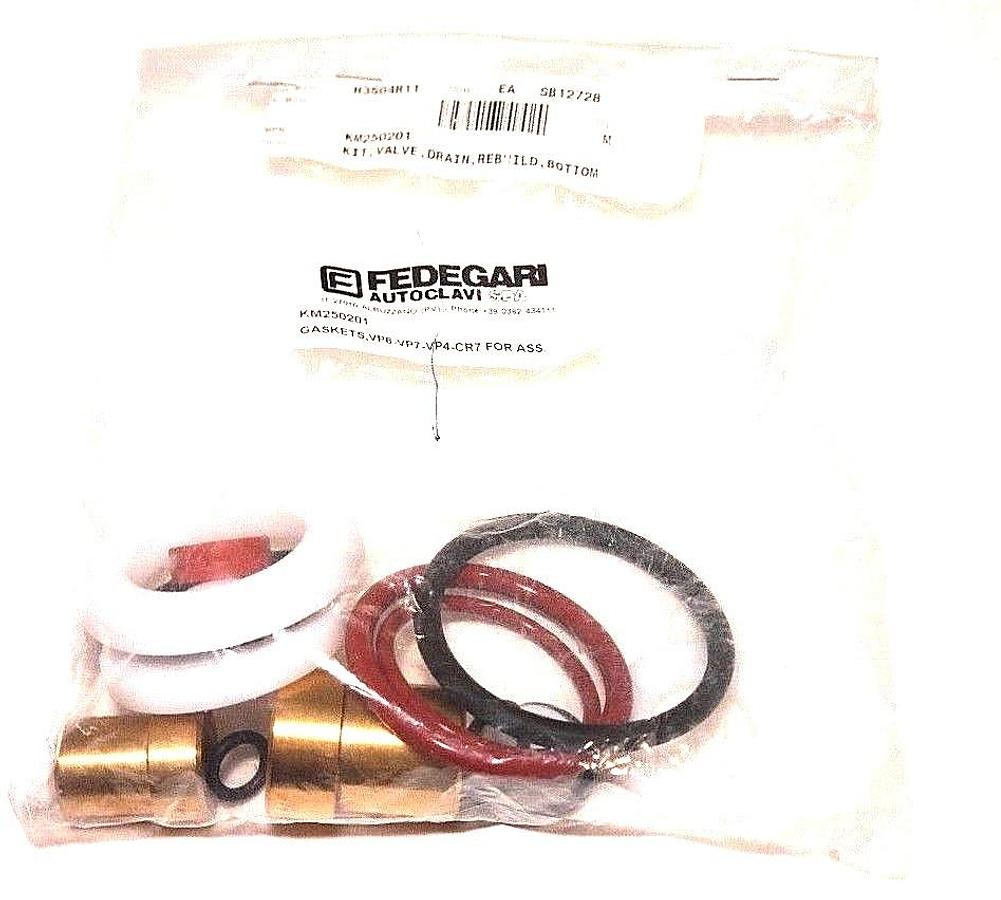 Used NEW FEDEGARI KM250201 VALVE REBUILD KIT, GASKETS, VP6-VP7-VP4-CR7 FOR ASS.